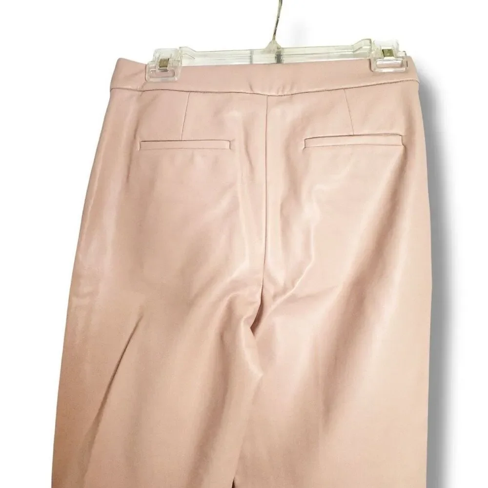 J.Crew Kate Straight-leg Pants in Luxury Camel Pink Faux Leather Women’s Size 00